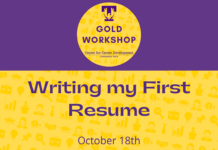 Gold Career Readiness Workshop on October 18: Writing My First Resume