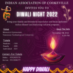 “DIWALI NIGHT 2022” On 5th, November 2022 @ Memorial Gym, Tennessee Tech