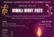 “DIWALI NIGHT 2022” On 5th, November 2022 @ Memorial Gym, Tennessee Tech