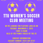 TTU Women’s Soccer Club Meeting