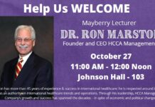 Mayberry Lecturer – Dr. Ron Marston