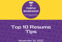 Purple Career Readiness Workshop on November 1: Top Ten Resume Tips