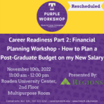 Rescheduled! Purple Career Readiness PART TWO Workshop on November 10