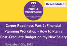 Rescheduled! Purple Career Readiness PART TWO Workshop on November 10