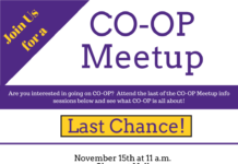 LAST Co-op Meetup is on Tuesday, Nov. 15 at 11 a.m. in Clement Hall, Room 212