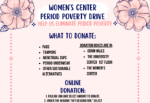 Women’s Center Period Poverty Drive Thursday Dec. 1st