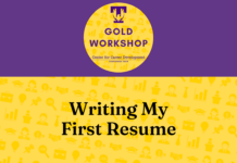 Gold Career Readiness Workshop on January 24: Writing My First Resume