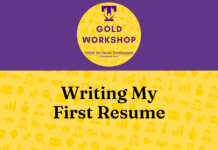 Gold Career Readiness Workshop on February 21: Writing My First Resume