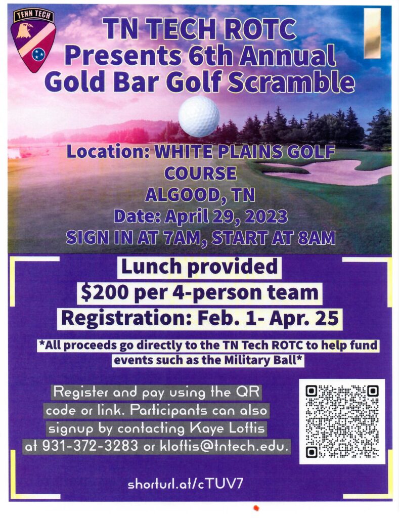 TN TECH ROTC HOST GOLD BAR GOLF SCRAMBLE Tech Times