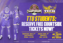 Free Courtside Tickets to OVC Basketball Tournament for TTU Students*