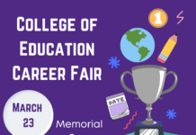 The College of Education Career Fair is Thursday, March 23