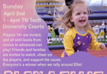 Date Change: Play 4 Ellie – Sunday, April 2nd, 1-4 PM at the TTU Tennis Courts
