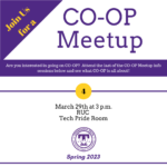 Co-op Meetup #4 is on Wednesday, March 29, at 3 p.m.