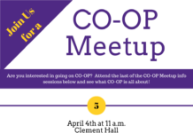 LAST Co-op Meetup is on Tuesday, April 4 at 11 a.m. in Clement Hall, Room 212