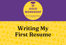 Gold Career Readiness Workshop on April 5: Writing My First Resume