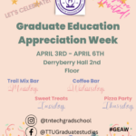 Celebrate Graduate Student Appreciate Week, April 3rd-6th