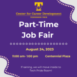 Welcome Back Part-Time Job Fair on August 24