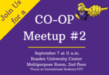 Co-op Meetup #2 on Thursday, September 7, at 11 a.m.