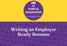 Purple Career Readiness Workshop on October 5: Writing an Employer Ready Resume