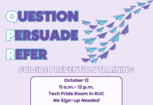 Suicide Prevention Training Oct. 12th