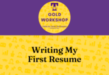 Gold Career Readiness Workshop on November 9: Writing My First Resume