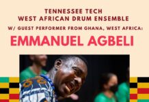 Emmanuel Agbeli w/ Tennessee Tech West African Drum Ensemble, Saturday Nov. 18