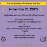November 21 Career Readiness Deadline
