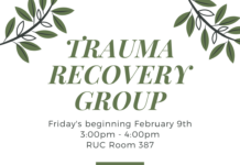 Trauma Recovery Group Starting Friday, February 9th 2024, RUC 387