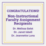 2024-2025 Non-Instructional Faculty Assignment Recipients