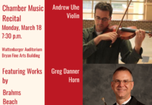Guest Chamber Music Recital tonight at 7:30 p.m.