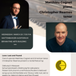 Christopher Reames and Matthieu Cognet in Recital Wednesday, March 20