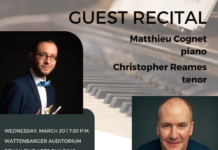 Christopher Reames and Matthieu Cognet in Recital Wednesday, March 20