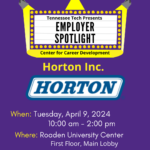 Employer Spotlight with Horton Inc. on April 9!