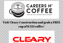 Careers ‘N Coffee with Cleary Construction on April 9 in Prescott Hall!