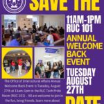 Intercultural Affairs Welcome Back Event August 27th
