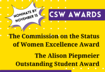 The Commission on the Status of Women invites nominations by November 15