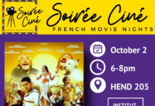 French Movie Night – Wednesday, Oct. 2 at 6 pm