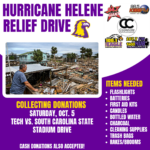 Tech Athletics To Hold Hurricane Helene Relief Drive Saturday