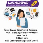 Table Topics with Peers & Advisors- “Am I in the Right Major for Me?!”