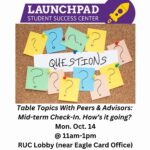 Table Topics with Peers & Advisors- “Mid-Term Check-How’s it going?!”