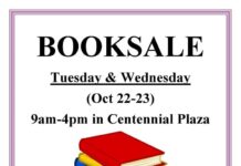 HISTORY CLUB BOOK SALE IN THE CENTENNIAL PLAZA TODAY & TOMORROW