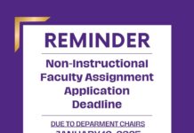 Upcoming Deadlines for Non-Instructional Faculty Assignments 2025-2026