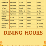 Dining Hours | Holiday Break