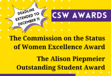 Commission on the Status of Women Award Nominations – DEADLINE EXTENDED