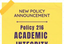 New Policy 216 Academic Integrity Effective January 1, 2025