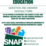 SNAP Education Question and Answer Google Form