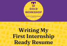 Gold Career Readiness My First Resume Workshop on Tuesday, April 1
