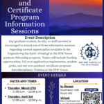 Information Sessions – Graduate Fellowship and Certificate Program Opportunities