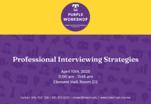 Professional Interviewing Purple Career Readiness Workshop, Thursday, April 10