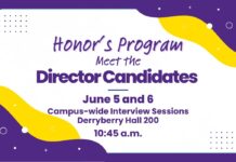 Honor’s Program Director Candidate Presentations June 5 and 6